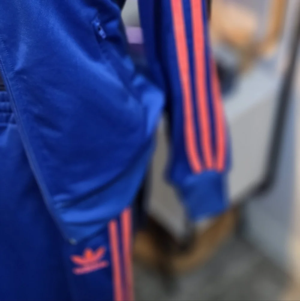 Track Set: Adidas Jacket (S) and Pants (XS) in Blue with Neon Pink Accents, 2012 - Picture 4 of 9